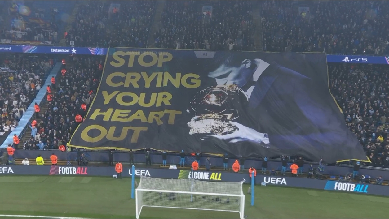  曼城球迷打出羅德里親吻金球獎TIFO：收起你的眼淚！