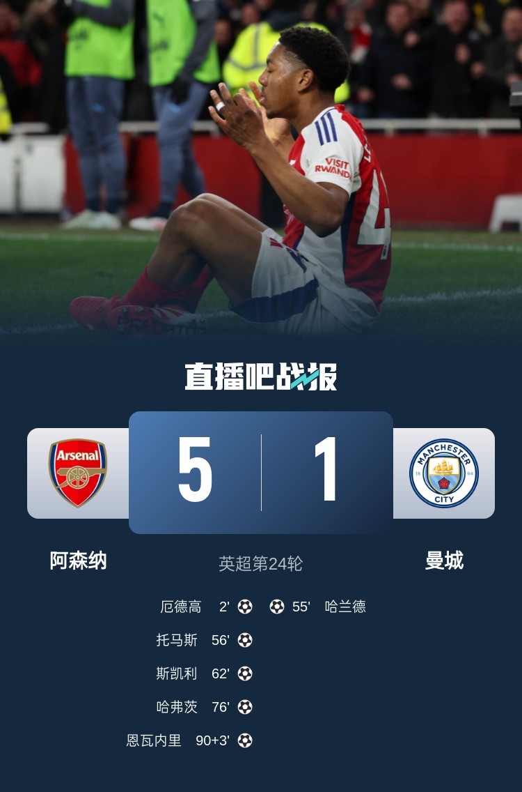  硬氣槍手無(wú)畏強(qiáng)敵！阿森納本賽季5-1碾壓曼城，3-0完勝皇馬